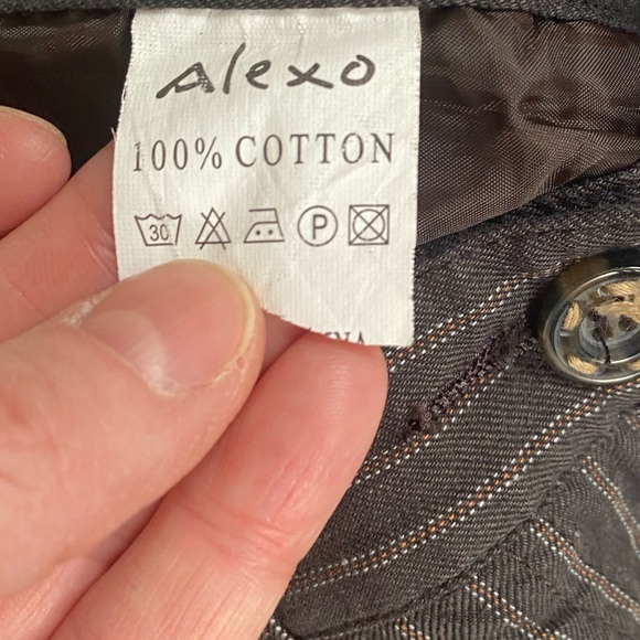 Women's Dark Brown Pinstripe Steampunk Trousers Pants Medium Lagenlook Unique - Picture 12 of 15